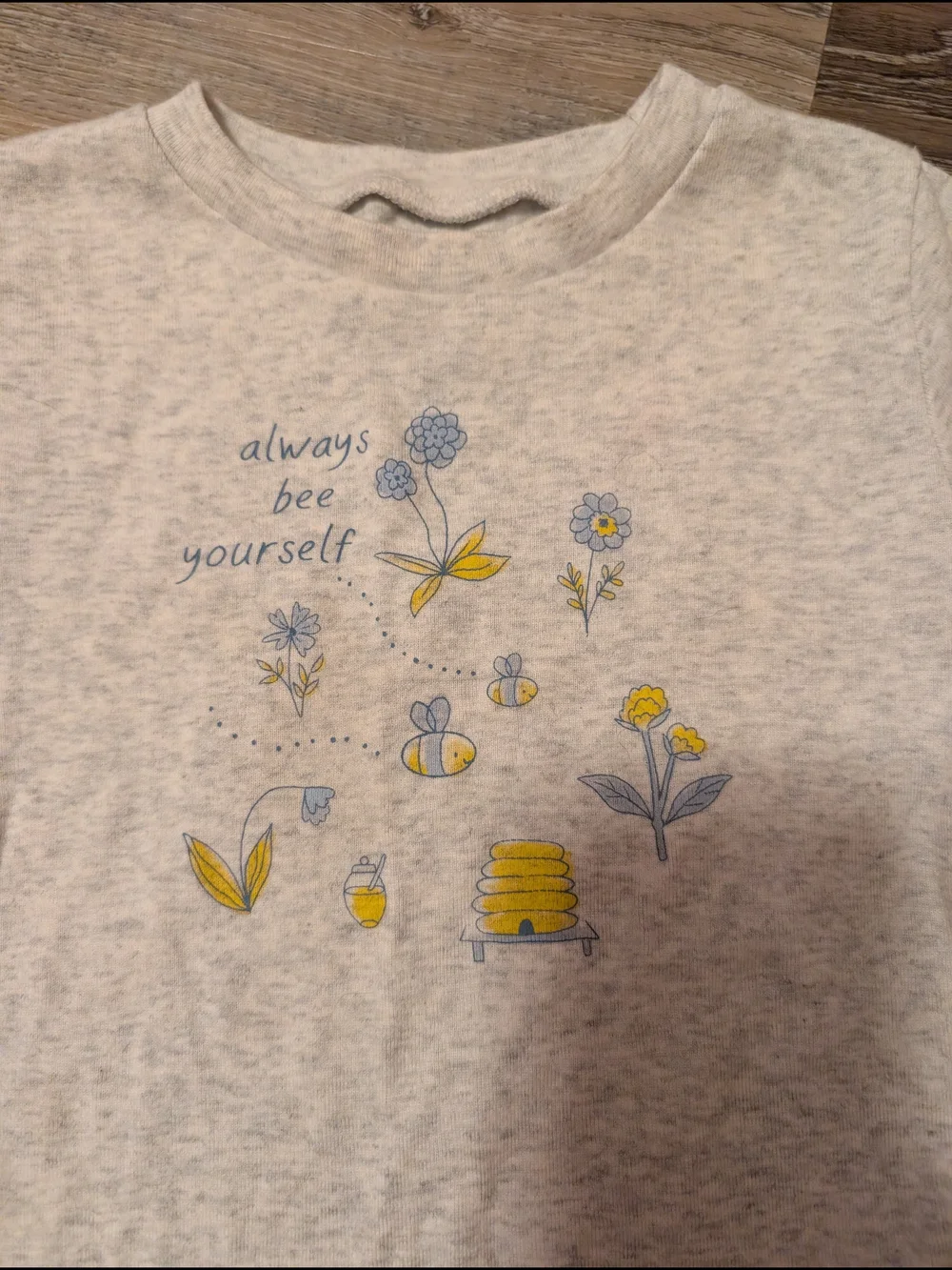 Girls Heather Cream & Yellow Bee Pajama Set